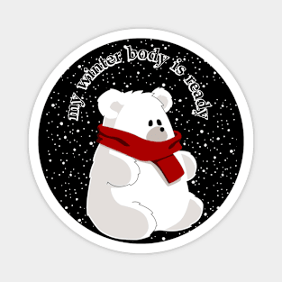 Polar bear winter body Magnet